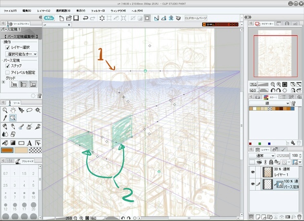 下描き２ 定規を使って描く Clip Studio Paintイラストメイキング