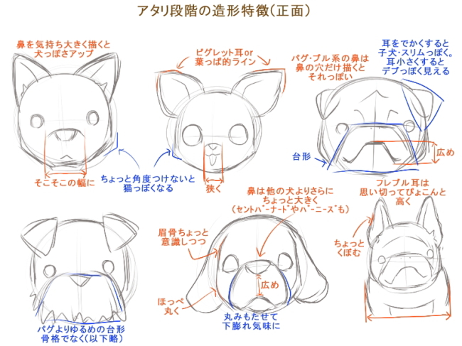 A05 桃色卍流 犬の描き方