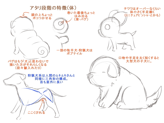 A05】桃色卍流-犬の描き方